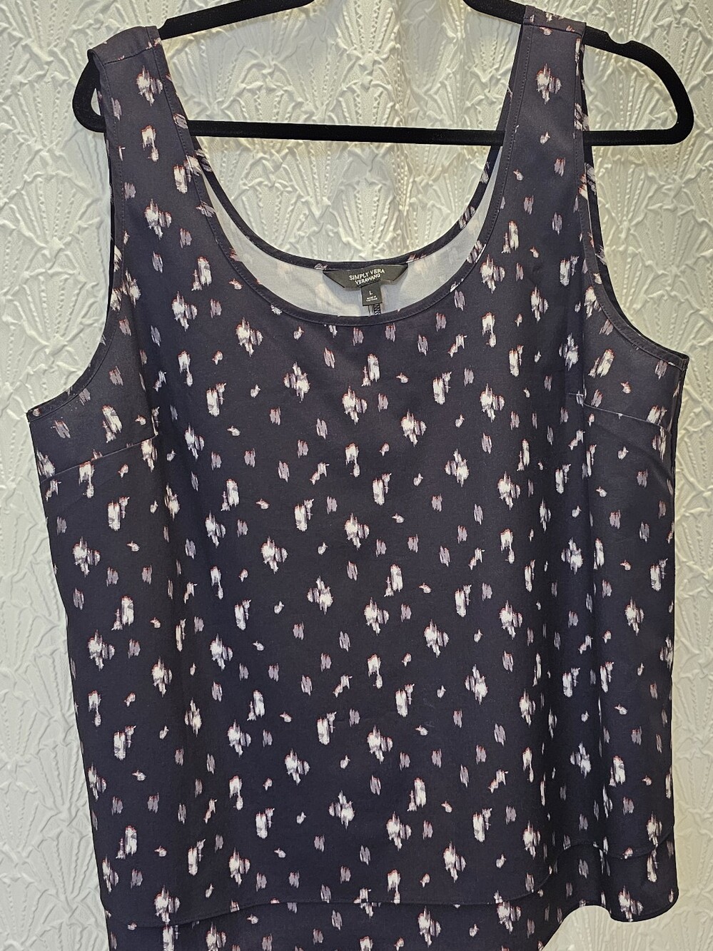 Simply Vera Vera Wang Navy Abstract Print Tank Top